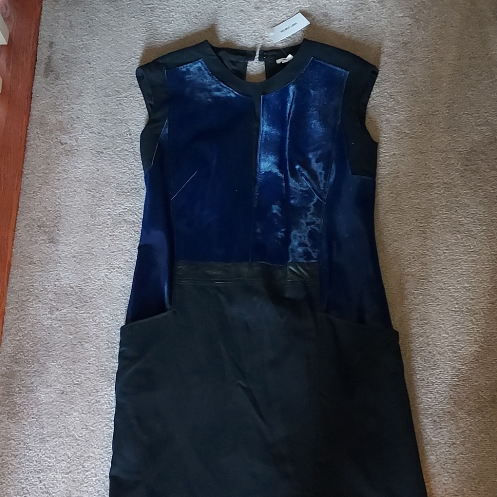 HELMUT LANG NWT SHEATH DRESS with REAL PONYHAIR FUR  N REAL LEATHER